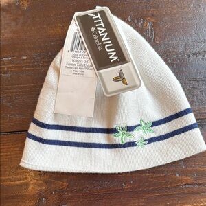 Columbia Kids' Cream Beanie with Green Accents